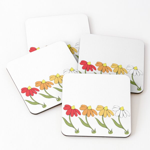 Item preview, Fall Daisy Illustration Autumn Ombre Colours Line Up designed and sold by AngelDawnDesign.