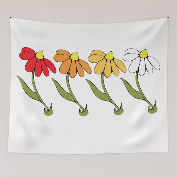 Item preview, Fall Daisy Illustration Autumn Ombre Colours Line Up designed and sold by AngelDawnDesign.
