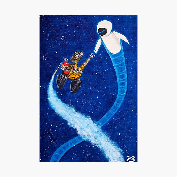 Wall-e and Eve painting Photographic Print