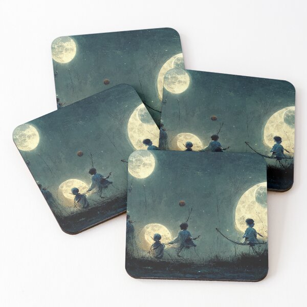 Item preview, Children playing at night designed and sold by Myriam Iart.