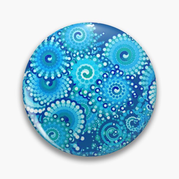 Artikelvorschau, Fractal Swirl Pattern, Schattierungen von Kobaltblau entworfen und verkauft von Marymarice.