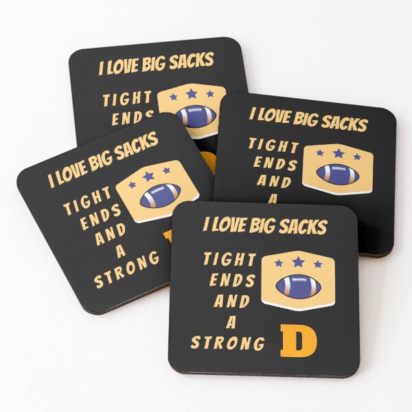 Item preview, I Love Big Sacks Tight Ends And A Strong D Essential T-Shirt designed and sold by Sam-Roth ⭐⭐⭐⭐⭐.