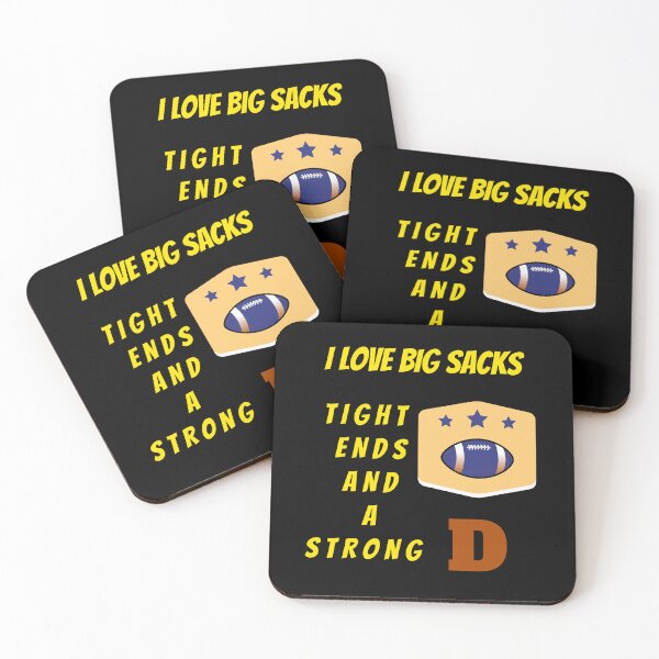 Item preview, I Love Big Sacks Tight Ends And A Strong D Essential T-Shirt designed and sold by Sam-Roth ⭐⭐⭐⭐⭐.