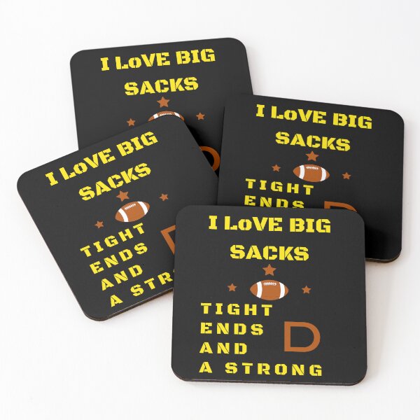 Item preview, I Love Big Sacks Tight Ends And A Strong D Essential T-Shirt designed and sold by Sam-Roth ⭐⭐⭐⭐⭐.