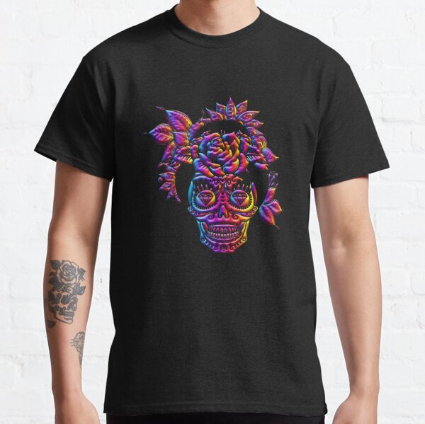 Shirtbanc Mens Graphic Shirt Day of The Dead Sugar Skull Oakland California x Vegas Tshirt