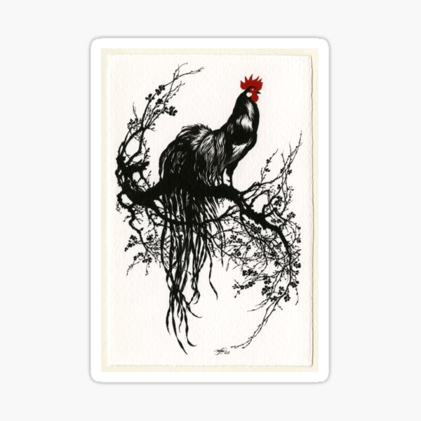 Onagadori Rooster Sticker
