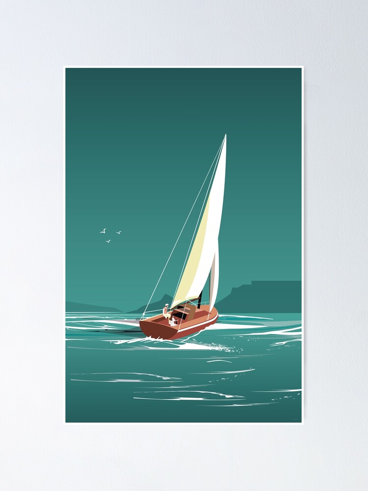 sailing, boat, travel poster, vintage, sailing Poster for Sale by Arctic  frame studio