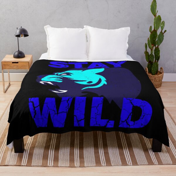 Item preview, Stay Wild Club Ben Azelart Merch - angry wolf - energetic blue color designed and sold by ALLURE-minimal.