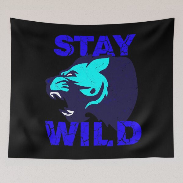 Item preview, Stay Wild Club Ben Azelart Merch - angry wolf - energetic blue color designed and sold by ALLURE-minimal.