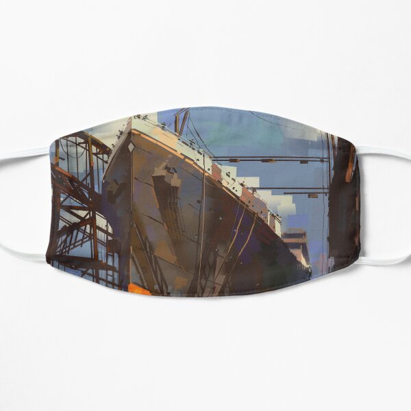The Launch of the RMS Titanic - Maritime painting by artist Eliott Sontot Flat Mask