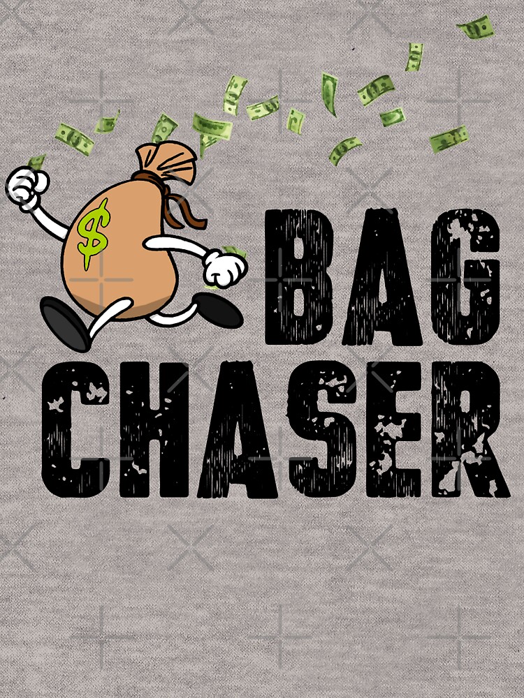 Bag Chaser Design with Black Text Sticker for Sale by ACEClanRust