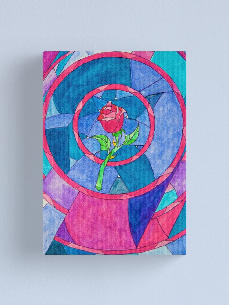 Beauty And The Beast Rose Painting Canvas Print By Vbartsegnalibri Redbubble