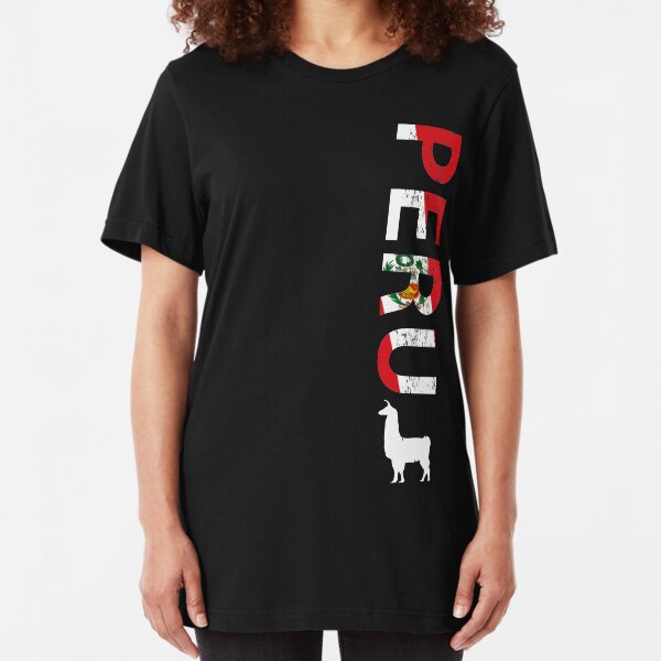 Peru Llama T-shirt Peruvian Soccer Tee Slim Fit T-Shirt