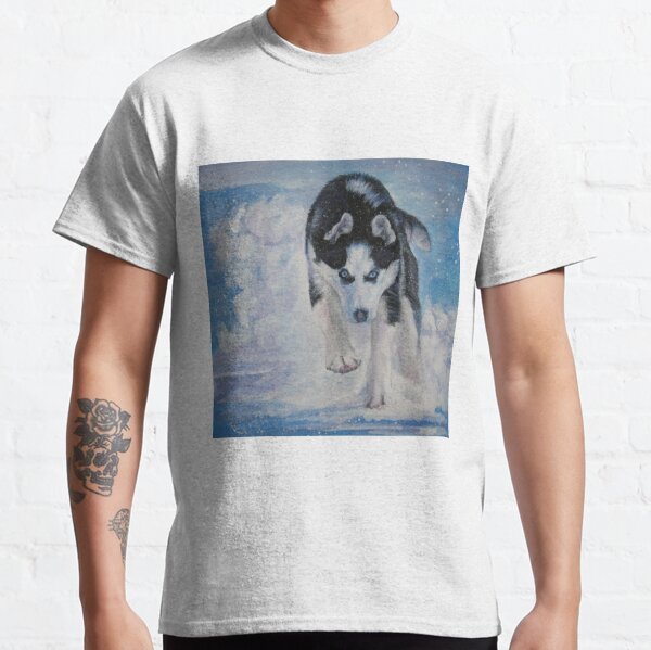 Siberian Husky Fine Art Painting Classic T-Shirt