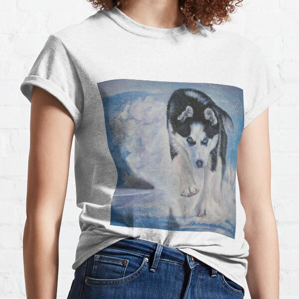 Siberian Husky Fine Art Painting Classic T-Shirt