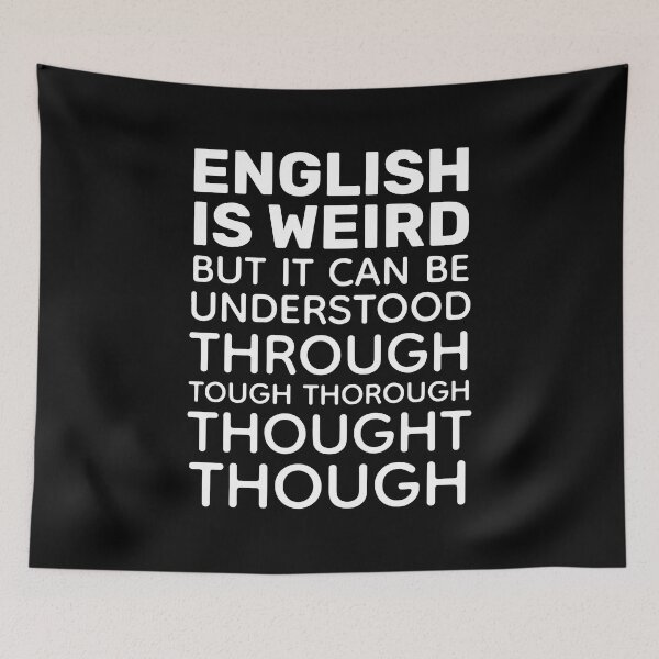 Item preview, English is Weird Funny Grammar Black designed and sold by ironydesigns.