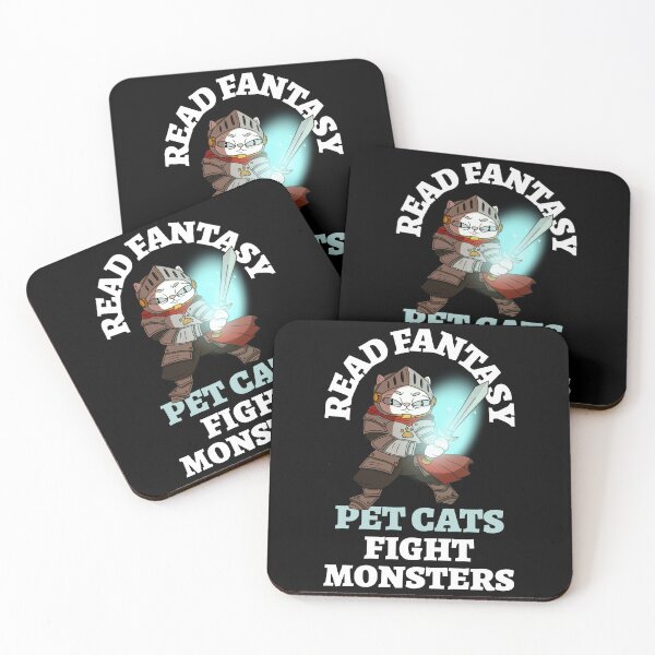 Item preview, Read Fantasy Pet Cats Fight Monsters Knight Bookish Bibliophile designed and sold by LadySaltwater.