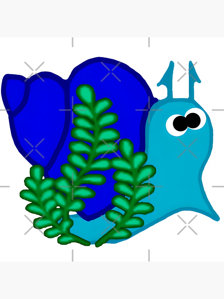 "Perky blue snail" Sticker for Sale by BrachiaST Redbubble