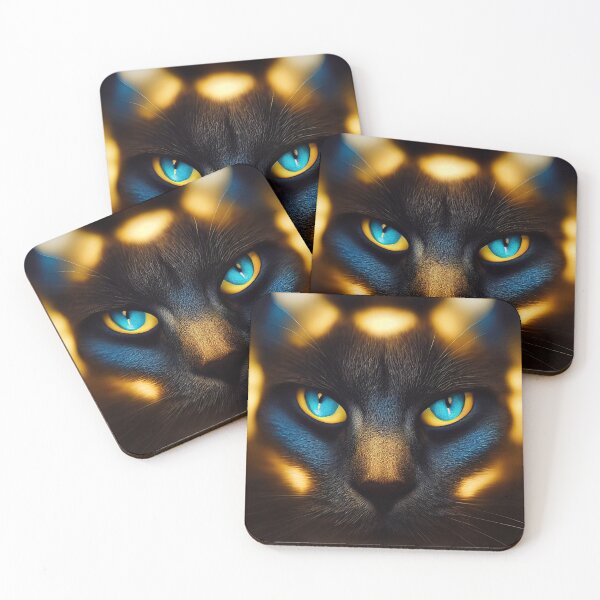 Item preview, Mystical gold black blue cat designed and sold by Elaeni.