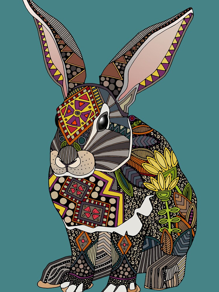 Thumbnail 4 of 4, iPhone Case, rabbit teal designed and sold by scrummy.