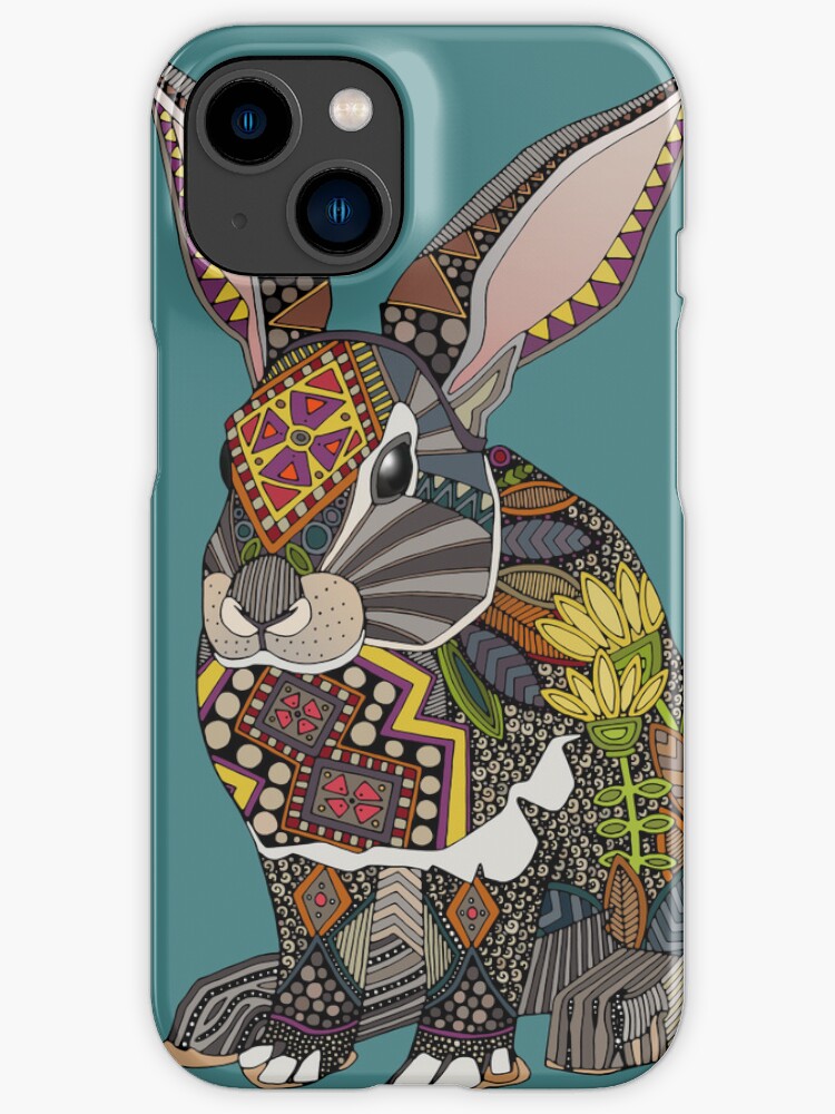 Thumbnail 1 of 4, iPhone Case, rabbit teal designed and sold by scrummy.