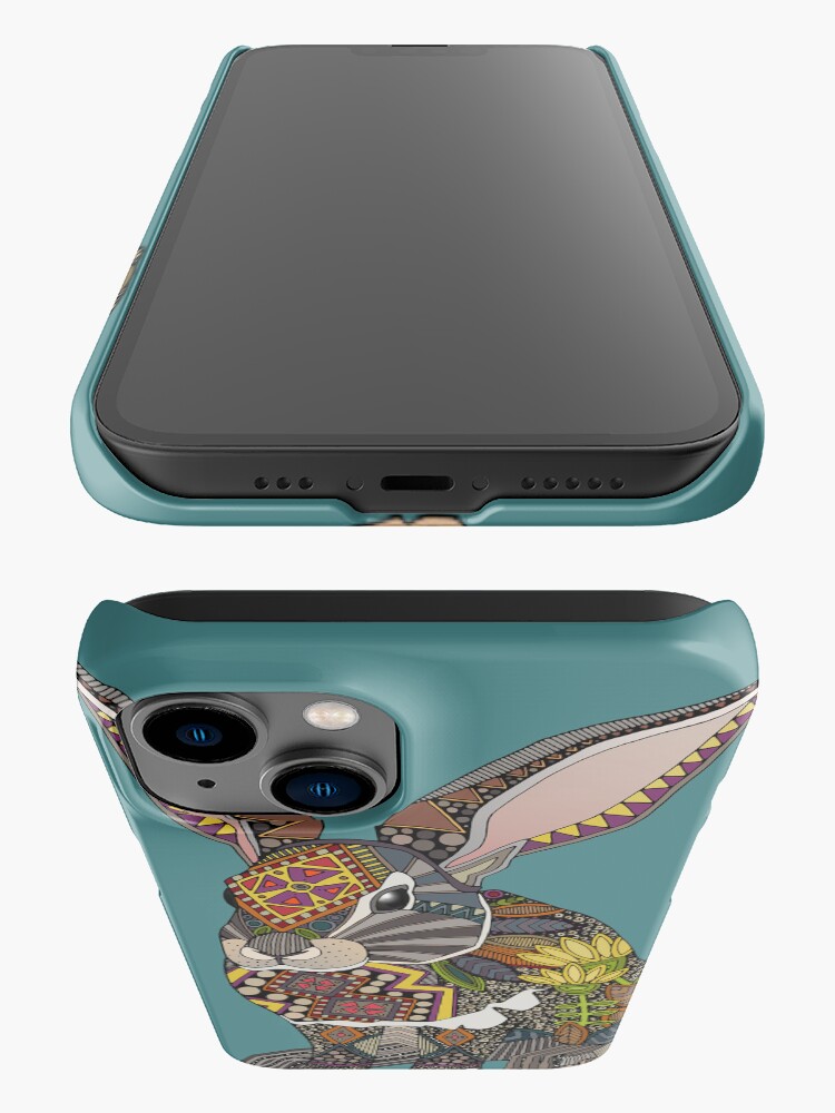 Thumbnail 3 of 4, iPhone Case, rabbit teal designed and sold by scrummy.