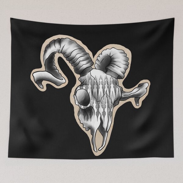 Item preview, ram skull drawing  designed and sold by Jesanns.