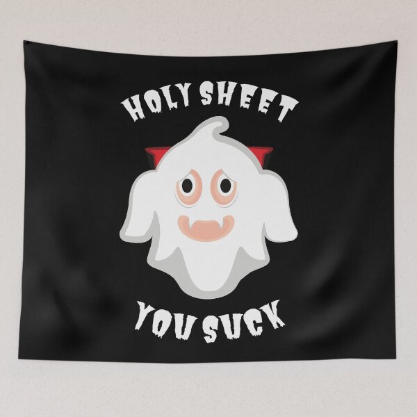 Item preview, Holy Sheet You Suck Ghost Halloween Pun designed and sold by Caregiverology.