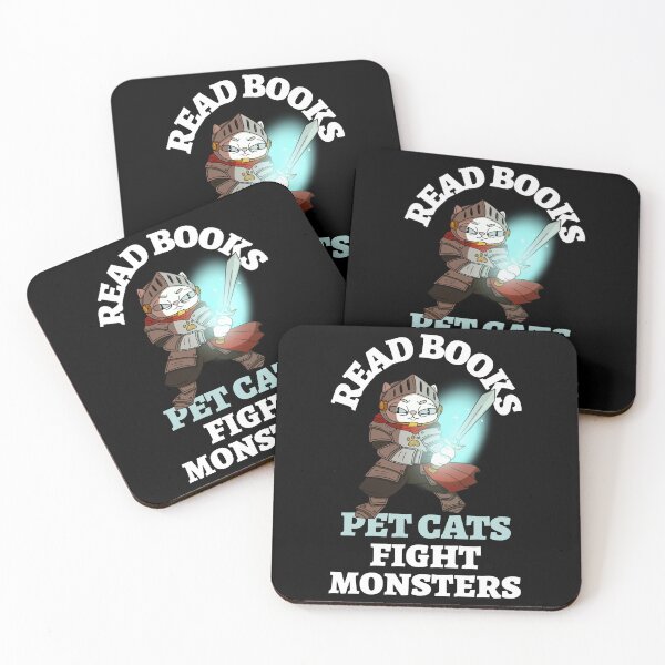 Item preview, Read Books Pet Cats Fight Monsters Knight Bookish Bibliophile designed and sold by LadySaltwater.