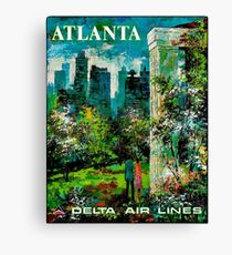 DELTA AIR LINES : Vintage Fly to Atlanta Print Canvas Print