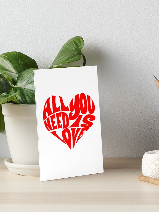 All You Need Is Love The Beatles Quote Print, The Beatles, 70s 60s