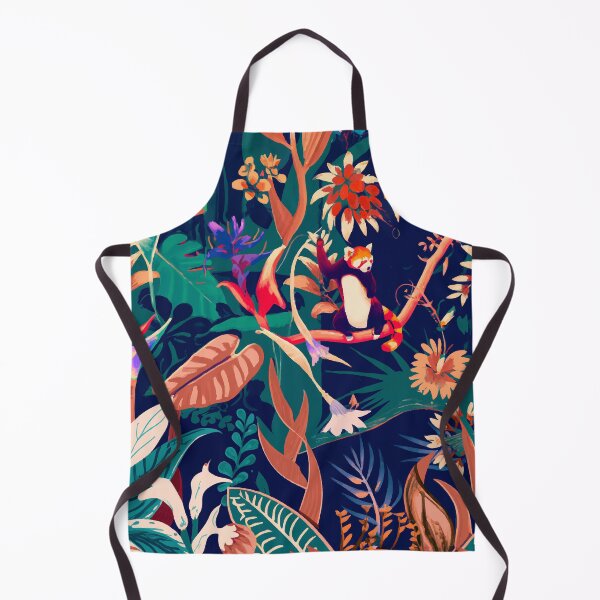 Item preview, Red panda in the jungle tropical screen print style  designed and sold by ParrotPartyArt.