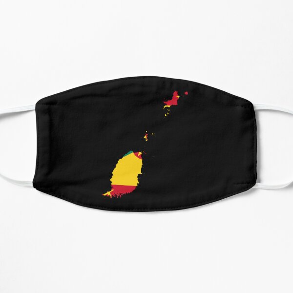 Flag Map of Grenada Flat Mask