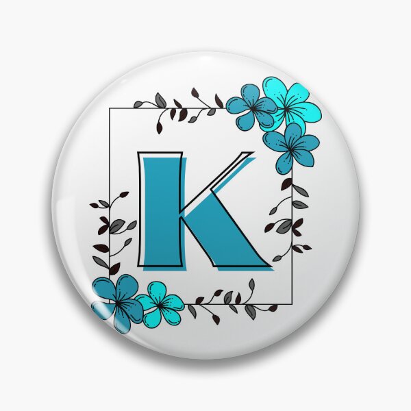 Item preview, Blue Monogram K with Blue Floral Frame designed and sold by Coffee Lifestyle.