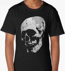 Skull - Cool Grunge Texture Skull Long T-Shirt