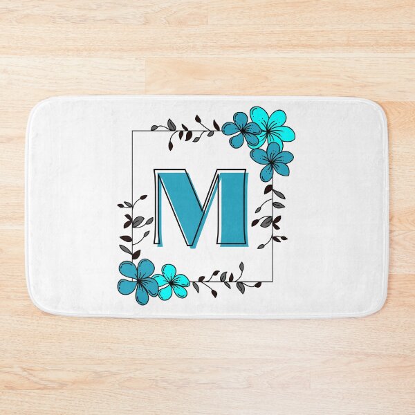 Item preview, Blue Monogram M with Blue Floral Frame designed and sold by Coffee Lifestyle.