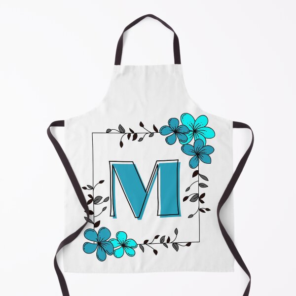 Item preview, Blue Monogram M with Blue Floral Frame designed and sold by Lyssarien.
