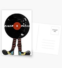 Funny Vinyl Records Lover - Grunge Vinyl Record Postcards