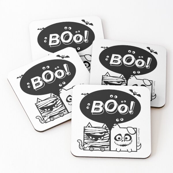Item preview, Halloween Boo!! Loni + Lucky designed and sold by gallerynadine.