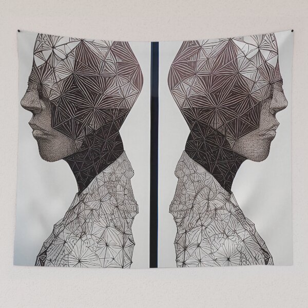 Item preview, Two People in Profile with Their Back to Each Other designed and sold by skillunused.