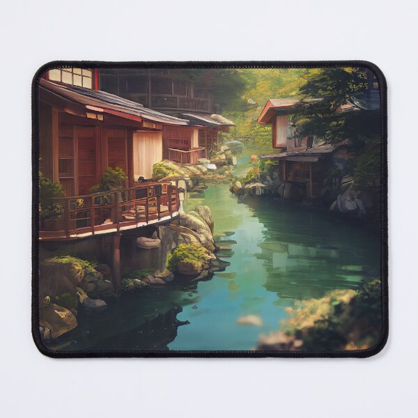 Item preview, Amazing clear creek, brook, houses of Kyoto. designed and sold by williambaileyia.