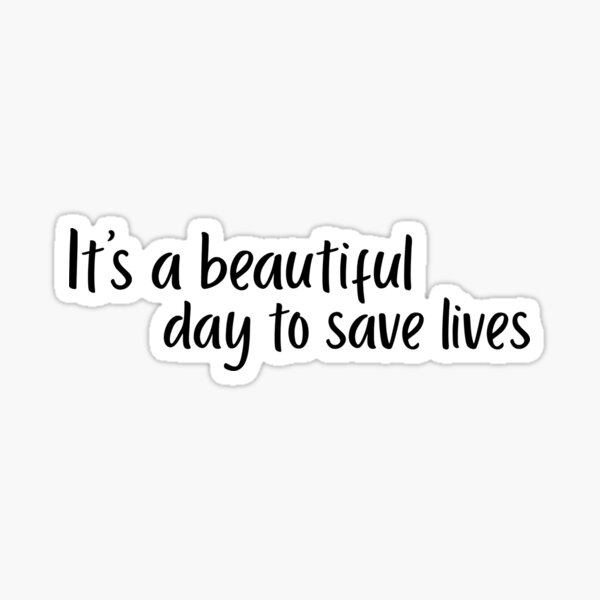 Its A Beautiful Day To Save Lives Greys Anatomy Merch & Gifts for Sale