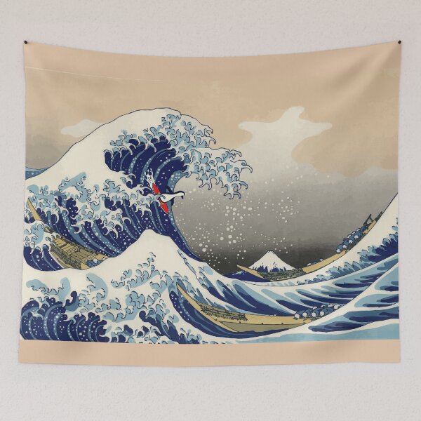 Item preview, Penguin Surfing the Great Wave designed and sold by kmg001.