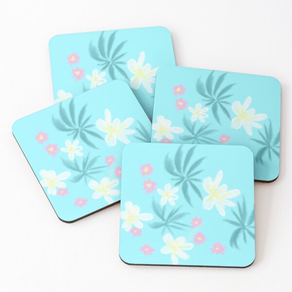 Item preview, Tropical Flowers on Turquoise (for the New Turquoise Option Tshirts, etc.) designed and sold by IvaRenee.