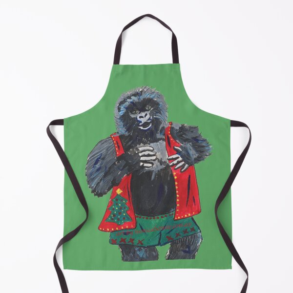 Item preview, Merry Christmas Mr Gorilla Red Vest Green Shorts designed and sold by MonicaArtist.