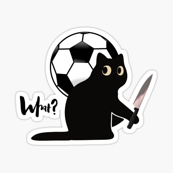 Cat playing football Sticker for Sale by AnimalArtPhotos