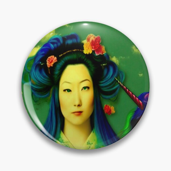 Item preview, Geisha and her unicorn in a peaceful cloud landscape designed and sold by Pepita Selles.