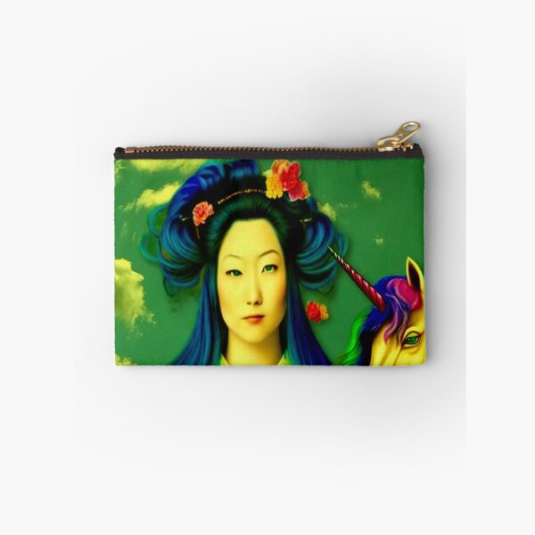 Item preview, Geisha and her unicorn in a peaceful cloud landscape designed and sold by Pepita Selles.