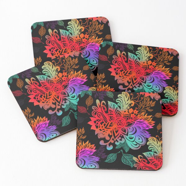 Item preview, Abstract rainbow flowers designed and sold by FGCART.