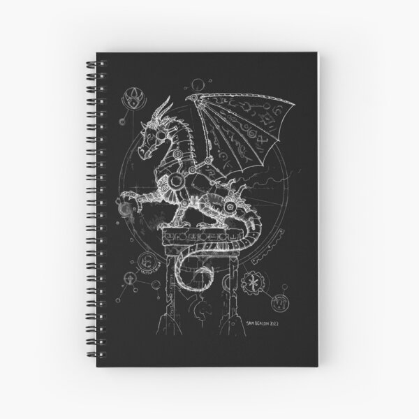 Item preview, Steampunk Dragon (white) designed and sold by Sam Deacon Art.